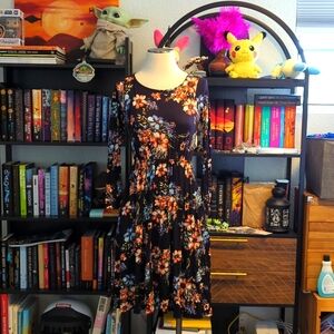 Lulu's long sleeve floral jersey dress